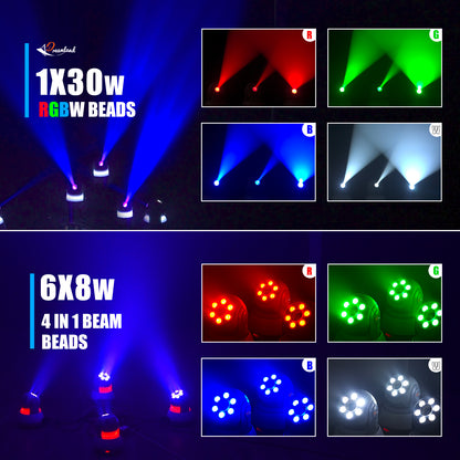MOKA SFX 4IN1 RGBW Moving Head Patter Dyeing Lamp Stage Light KTV Show Dj Light Laser Disco Strobe Light Embedded