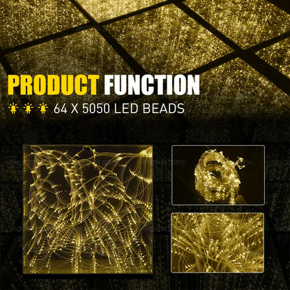 MOKA SFX MK-LD01 Gold 3D Mirror LED Dance Floor Wired Starlight Dance Floor