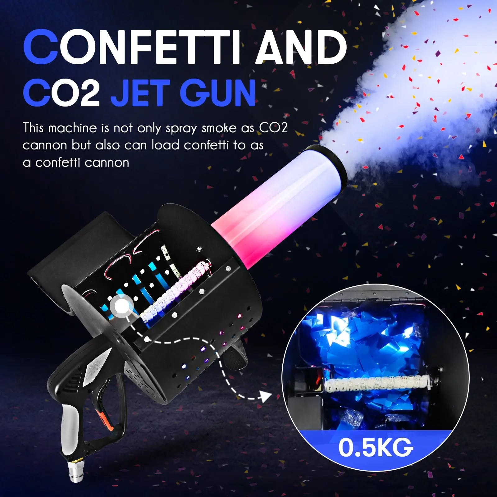 MOKA SFX MK-C05 Led Confetti Cannon Machine MOKA SFX