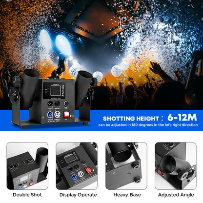 MOKA SFX MK-CN03 2-Head Electric Confetti Cannons Machine