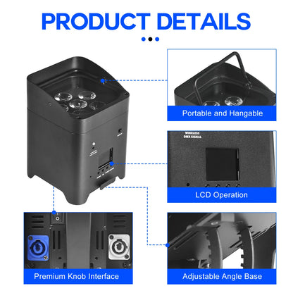 MOKA SFX P-02 6*18W Battery Led Par Light RGBWA+UV