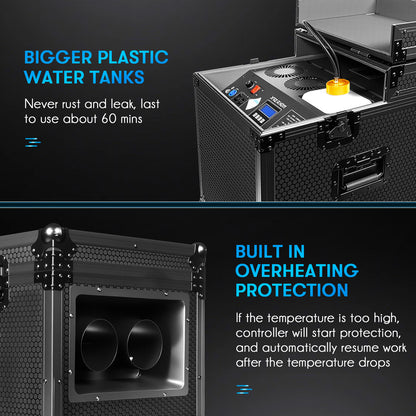 MOKA SFX MK-F18A 3000W Dual Outputs Low Lying Fog Machine Water Base