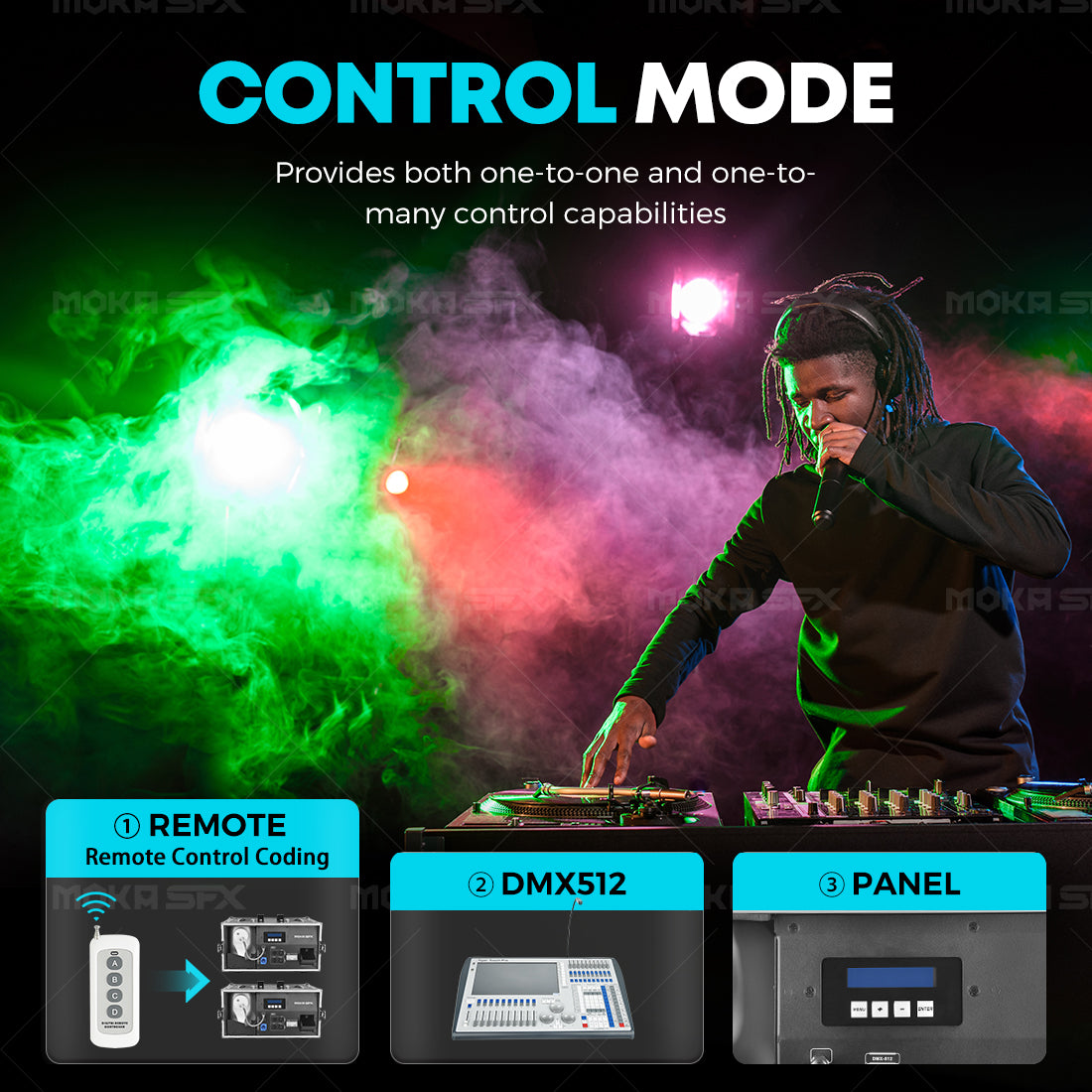 MOKA SFX MK-F23  Silent Fog Machine 1200W Professional Fog Machine with Flight Case