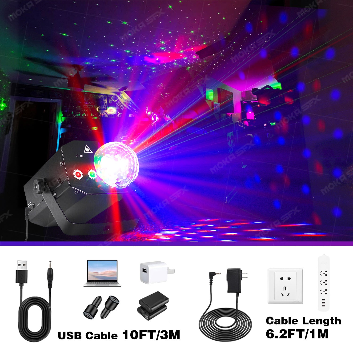 Moka Sfx Mini Laser Light Stage Effects Light 16in1 Laser Magic
