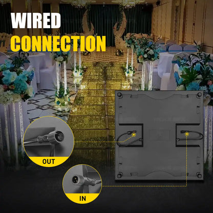 MOKA SFX MK-LD01 Gold 3D Mirror LED Dance Floor Wired Starlight Dance Floor