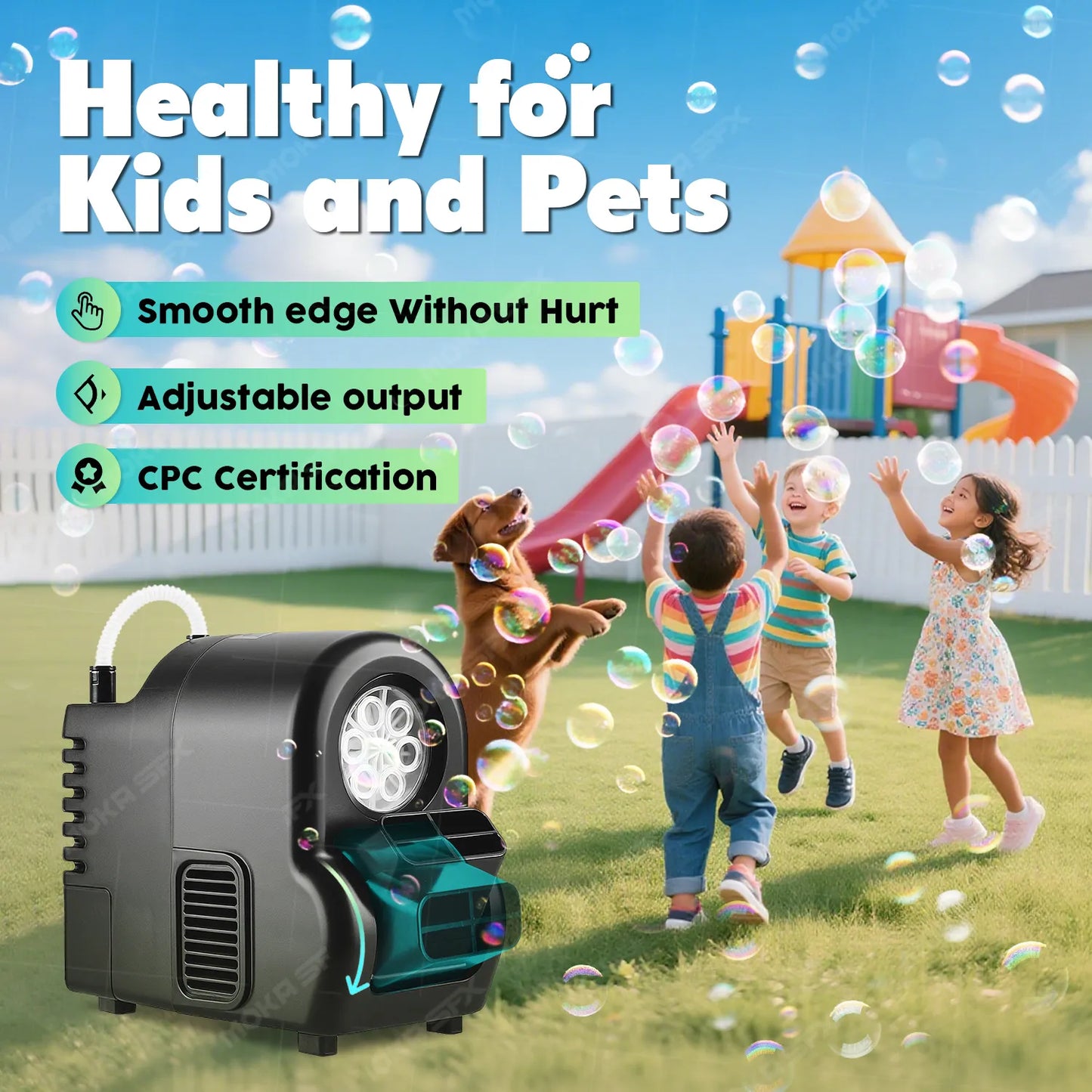New 6 Hole Bubble Machine One-click Start Portable Bubble Maker
