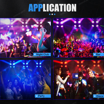 Moving Head Beam Light LED 12Pcs RGBW Rotating Moving Head DJ Light DMX512 Sound Activated Stage Lighting Party