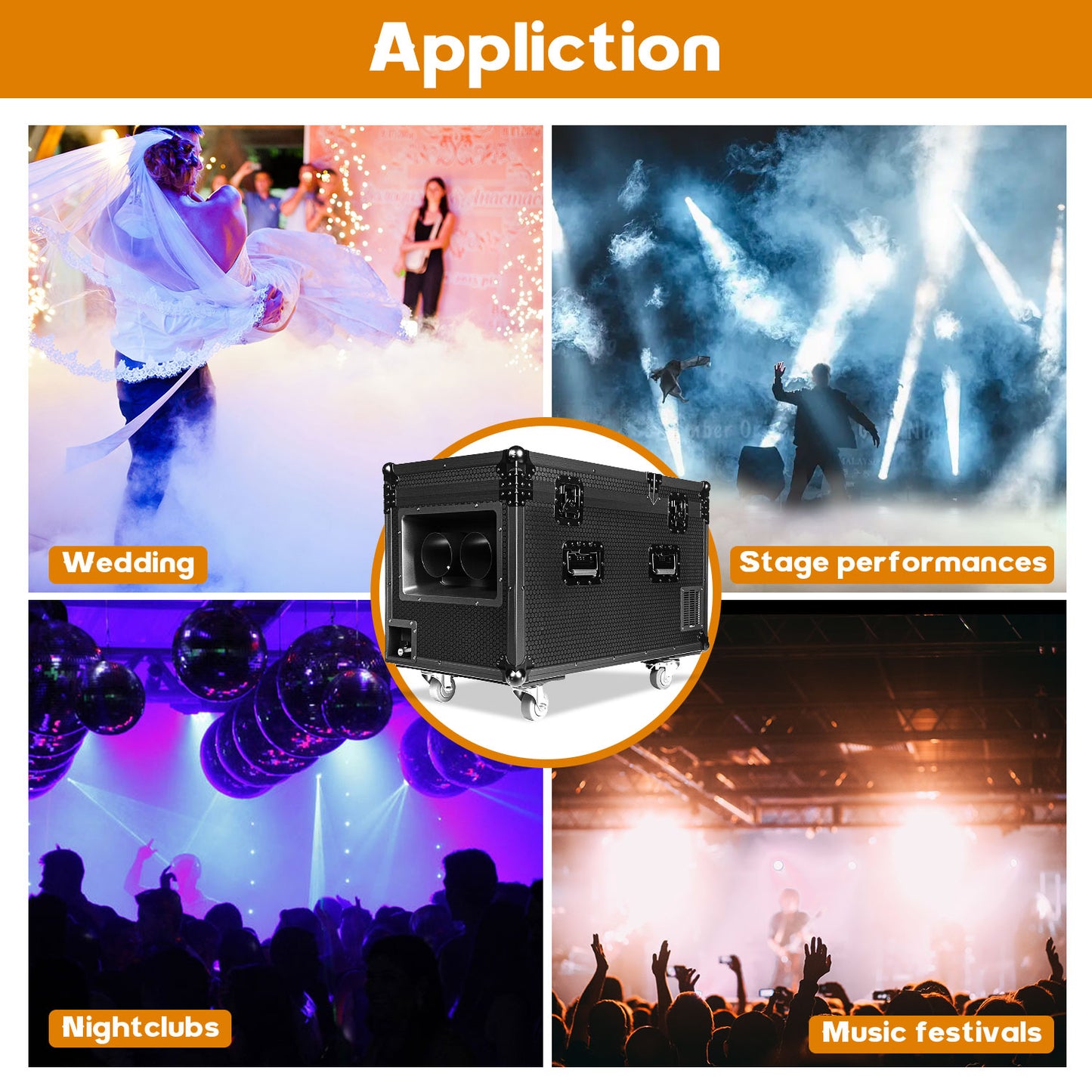 MOKA SFX MK-F18A 3000W Dual Outputs Low Lying Fog Machine Water Base