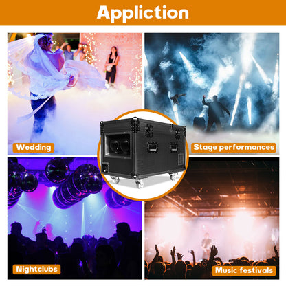MOKA SFX MK-F18A 3000W Dual Outputs Low Lying Fog Machine Water Base