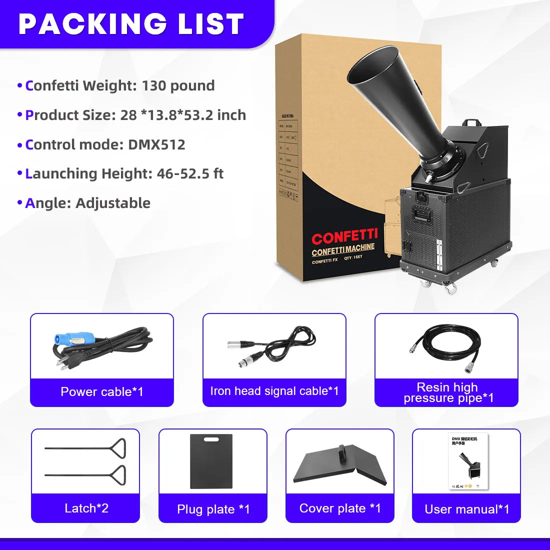 MOKA SFX MK-CN05A CO2 Confetti Blaster DMX Control Powerful Confetti Machine