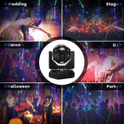 MOKA SFX 24Pcs RGBW 4IN1 LED Laser Moving Head Light Professional Stage Beam Strobe Soccer DMX DJ Disco Party Ball