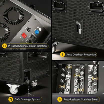 MOKA SFX MK-F18A 3000W Dual Outputs Low Lying Fog Machine Water Base