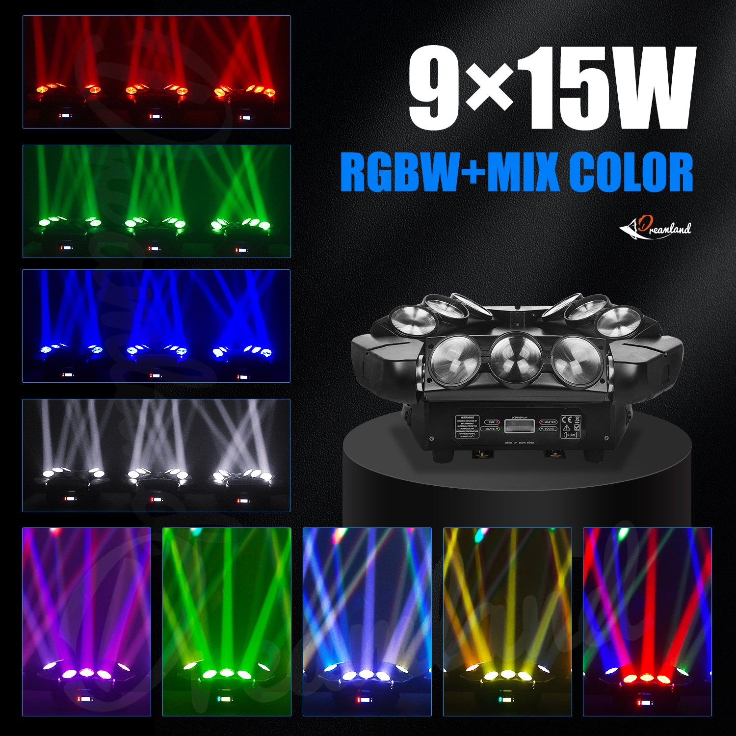 MOKA SFX Nine-headed bird Moving Head Beam RGBW Party Disco