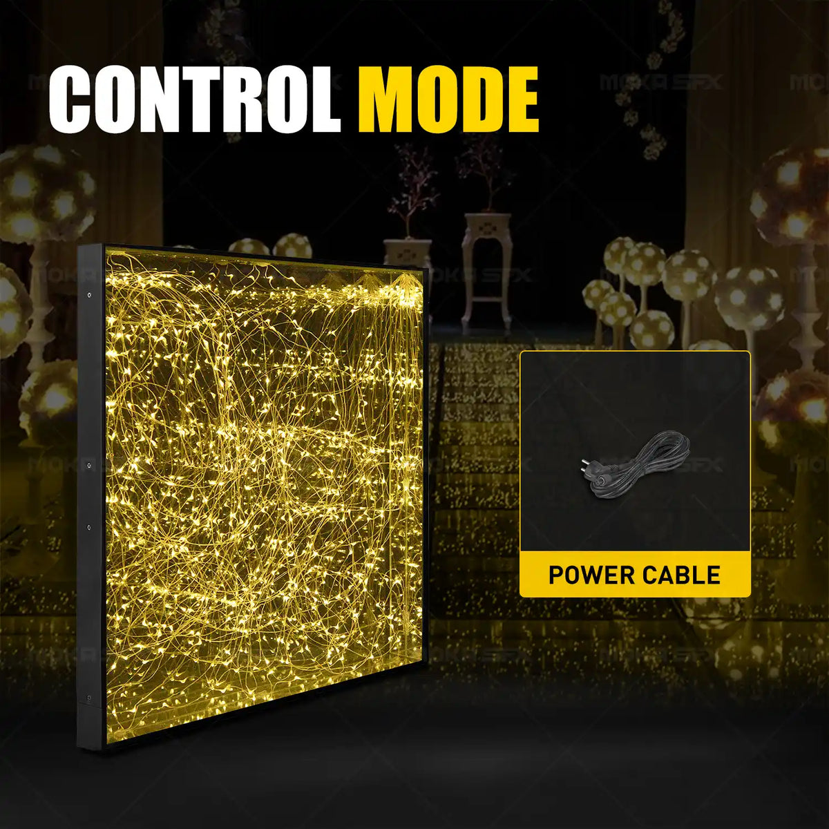 MOKA SFX MK-LD01 Gold 3D Mirror LED Dance Floor Wired Starlight Dance Floor