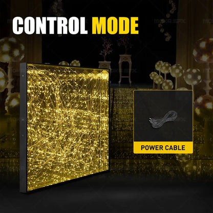 MOKA SFX MK-LD01 Gold 3D Mirror LED Dance Floor Wired Starlight Dance Floor