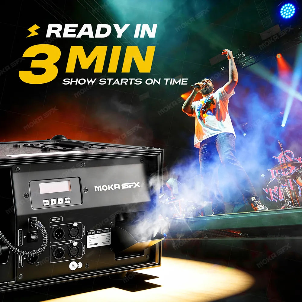 MOKA SFX MK-F23  Silent Haze Machine 1200W Professional Fog Machine with Flight Case