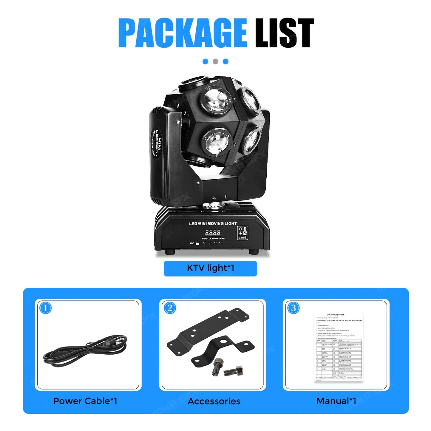 Moving Head Beam Light LED 12Pcs RGBW Rotating Moving Head DJ Light DMX512 Sound Activated Stage Lighting Party