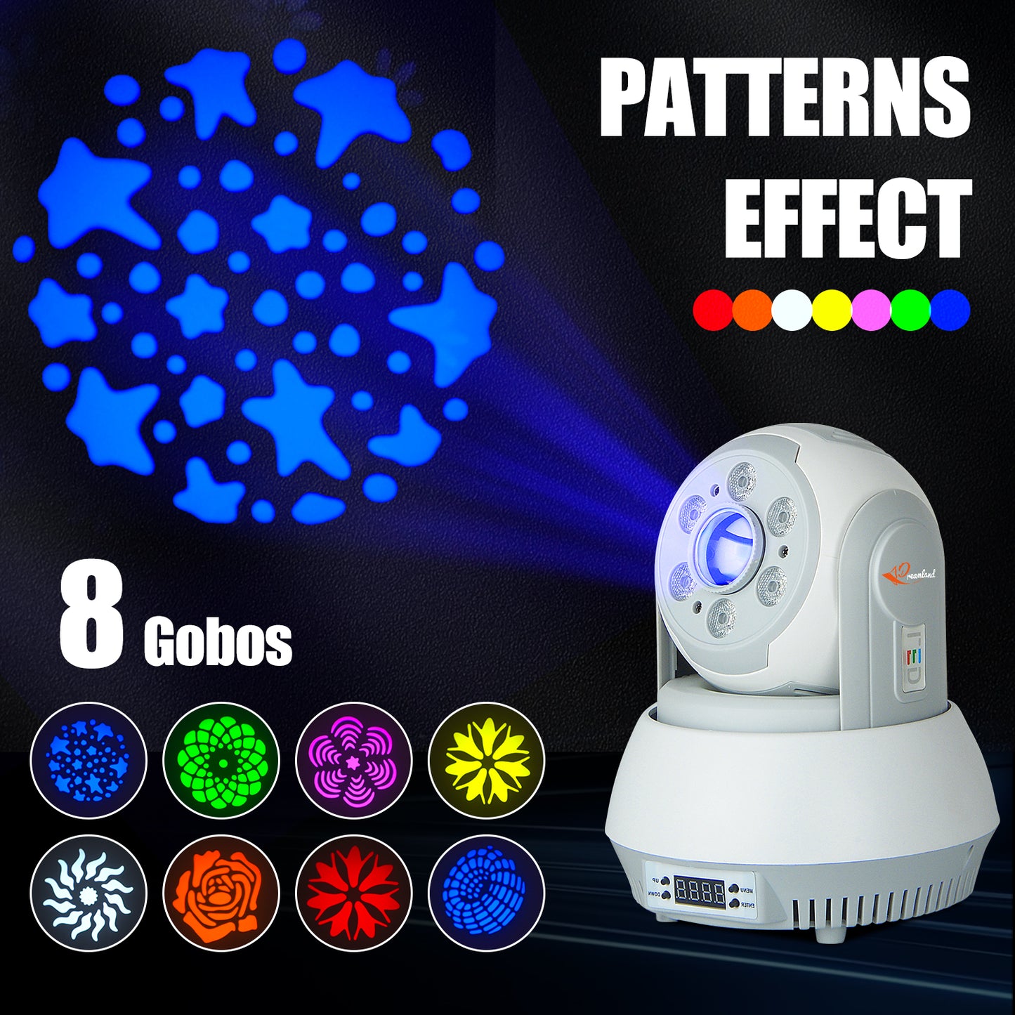 MOKA SFX 4IN1 RGBW Moving Head Patter Dyeing Lamp Stage Light KTV Show Dj Light Laser Disco Strobe Light Embedded