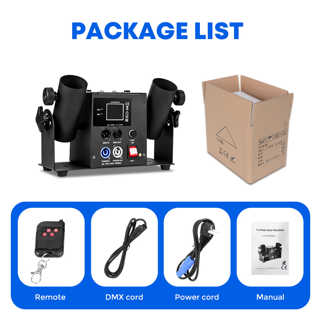 MOKA SFX MK-CN03 2-Head Electric Confetti Cannons Machine - MOKA