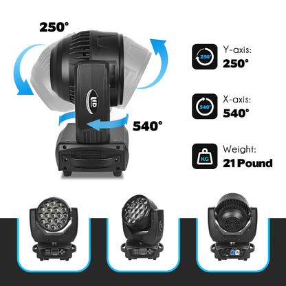 MOKA SFX  EPL 19×15 Focusing LED Moving Head Wash Light