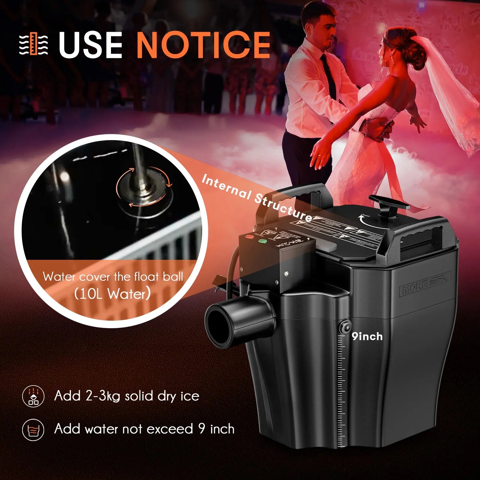 MOKA SFX MK-F13 3500W Low Lying Dry Ice Fog Machine MOKA SFX