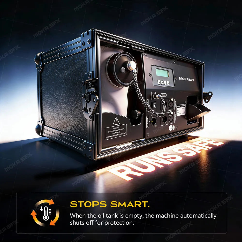 MOKA SFX MK-F23  Silent Haze Machine 1200W Professional Fog Machine with Flight Case