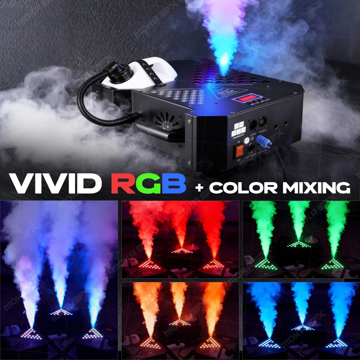 MOKA SFX MK-F01 1500w Powerful Smoke Machine 24*3W  Rgb Led Fogger Machine