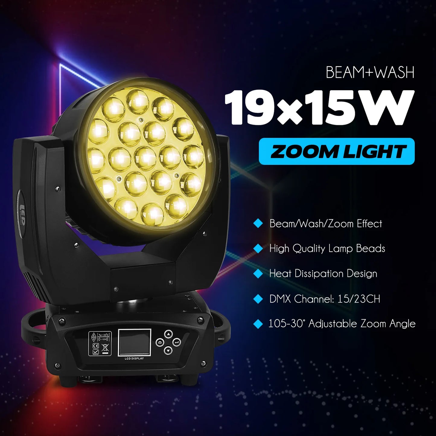 MOKA SFX  EPL 19×15 Focusing LED Moving Head Wash Light