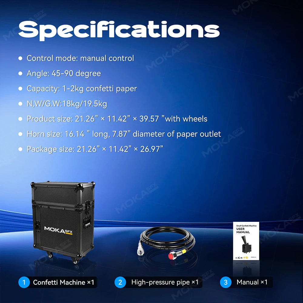 MOKA SFX MK-CN09 Mini Manual Control CO2 Confetti Cannon Machine