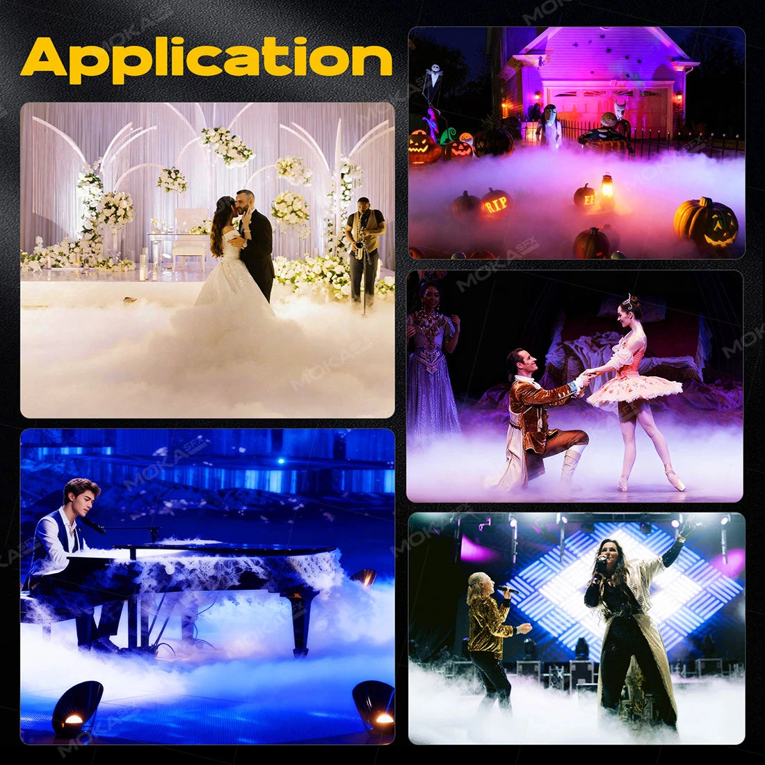 MOKA SFX MK-F18A 3000W Dual Outputs Low Lying Fog Machine Water Base