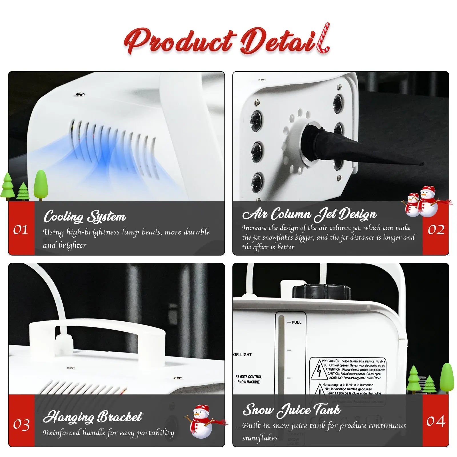 MOKA SFX MK-S08 900W LED White New Portable Snow Machine - MOKA