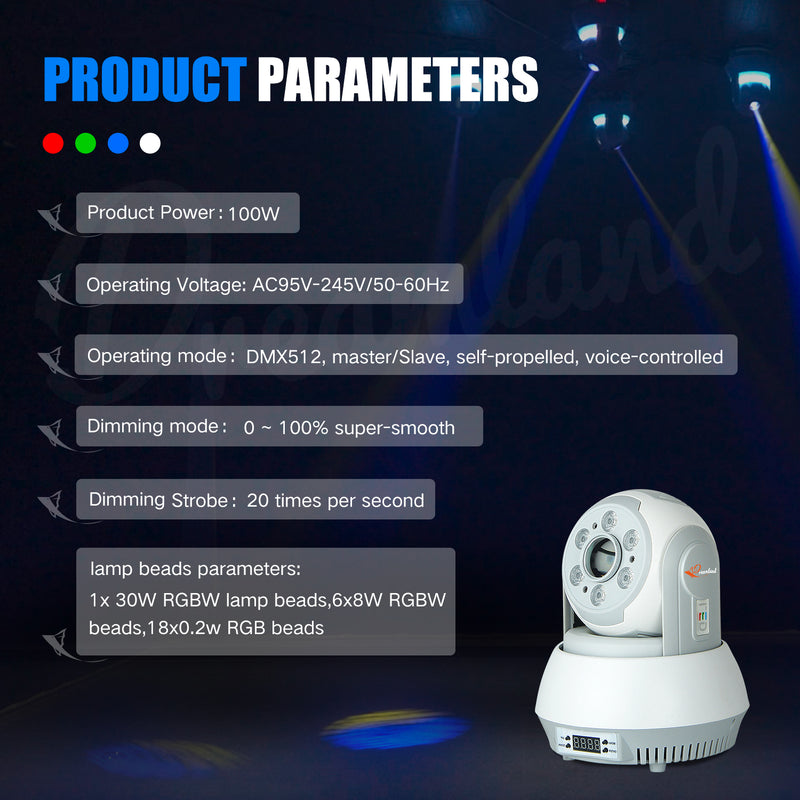 MOKA SFX 4IN1 RGBW Moving Head Patter Dyeing Lamp Stage Light KTV Show Dj Light Laser Disco Strobe Light Embedded