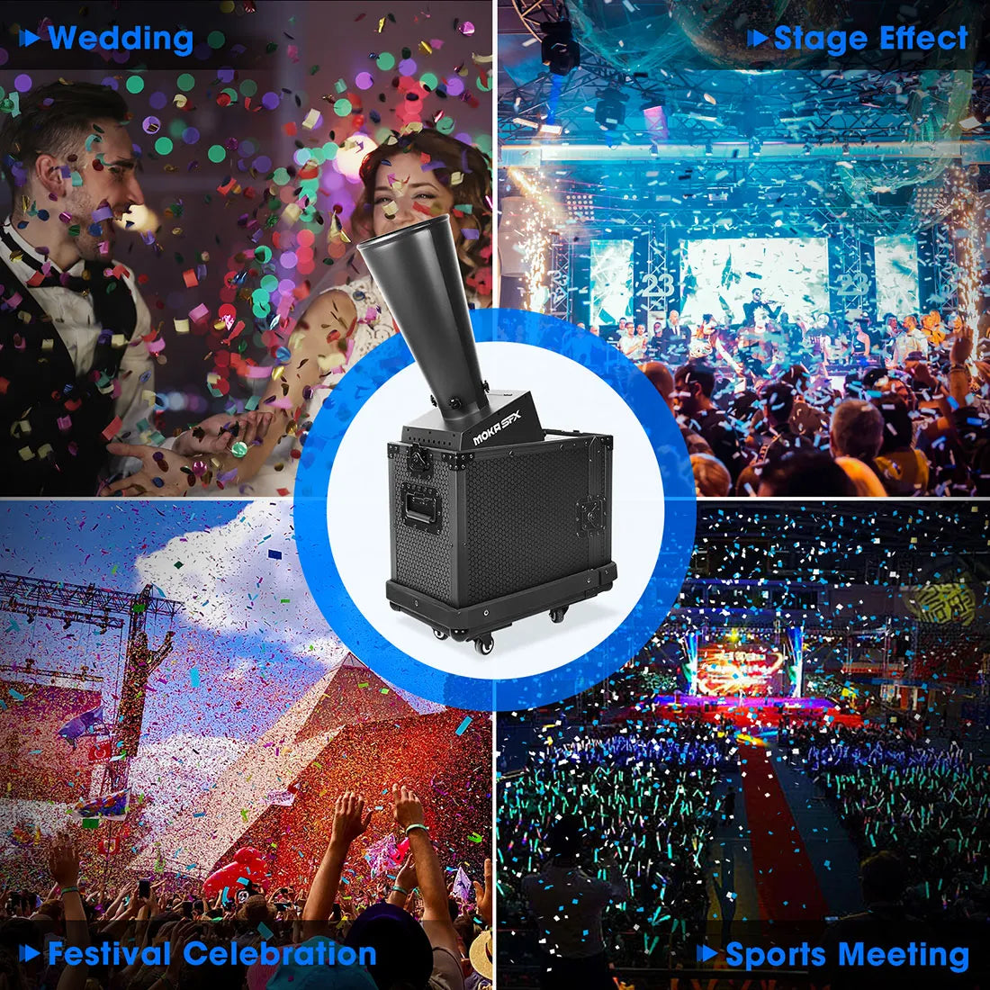 Dmx Confetti Machine DMX mini CO2 Confetti Cannon Machine – MK-CN16 | MOKA SFX – MOKA SFX