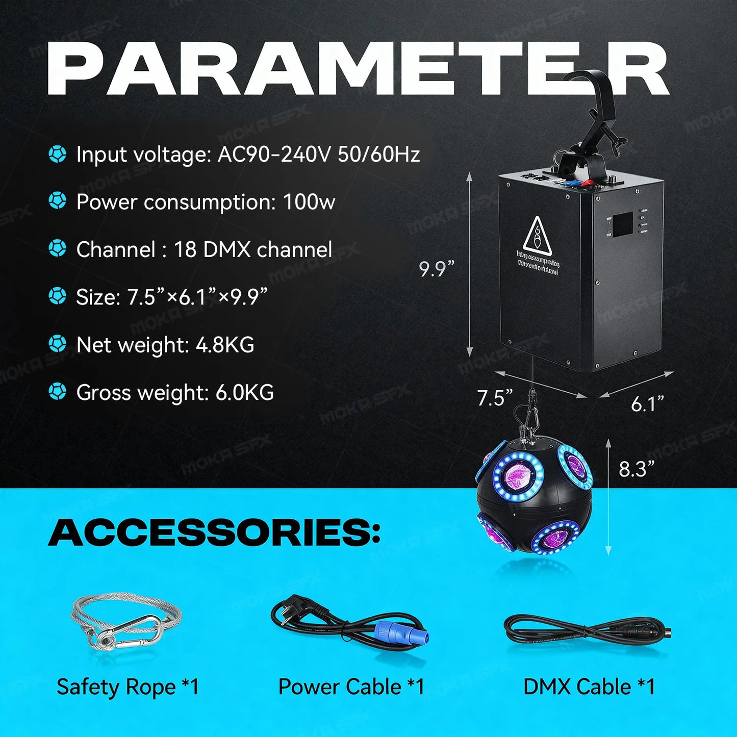 MOKA SFX MK-LB03 NEW Colorful LED Football Lift Light System