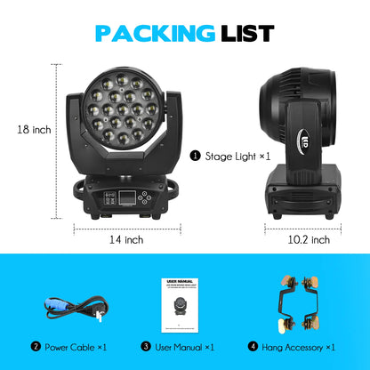 MOKA SFX  EPL 19×15 Focusing LED Moving Head Wash Light