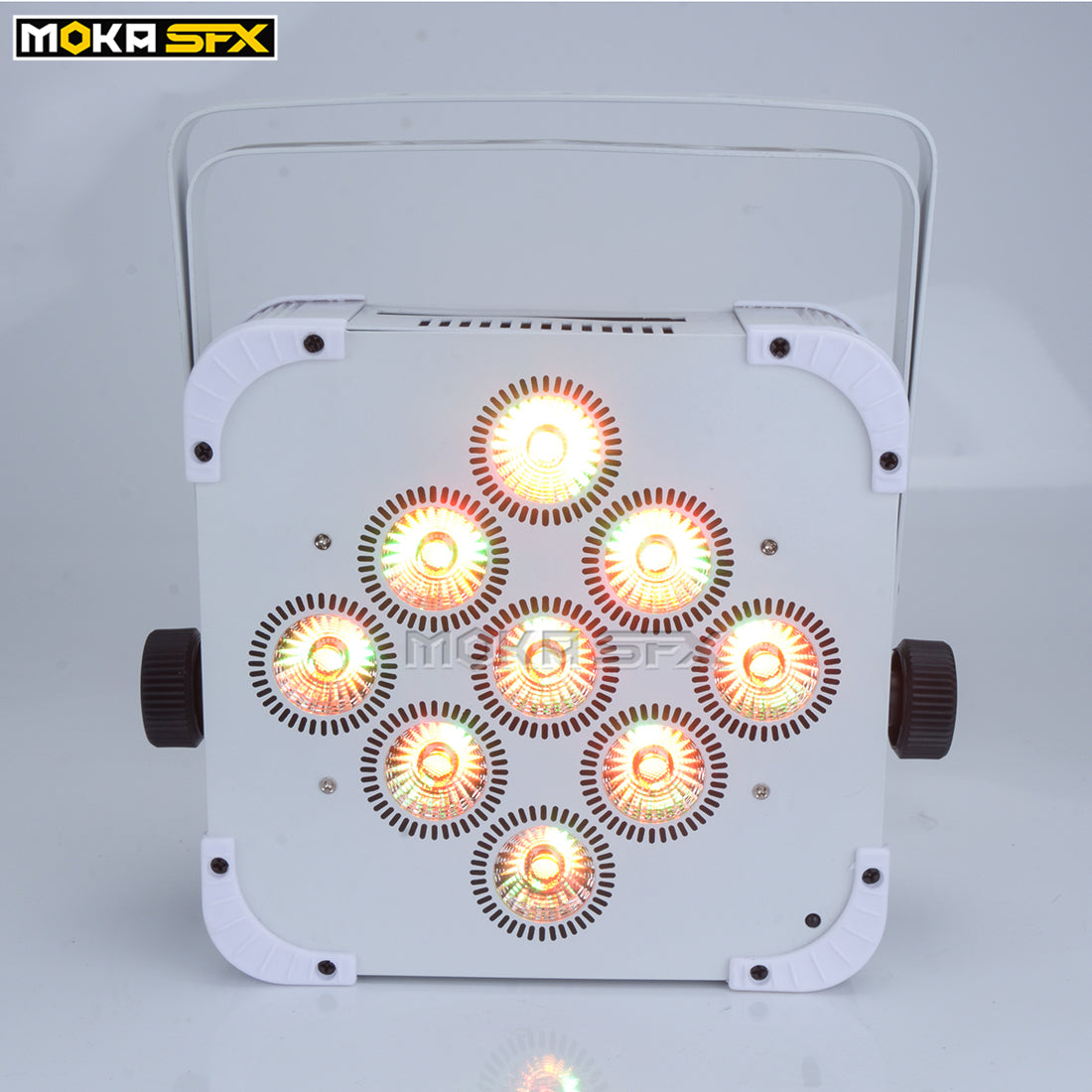 MOKA SFX P-03 Battery Wireless 9*18w RGBWA+UV 6 IN 1 White LED Par Cans