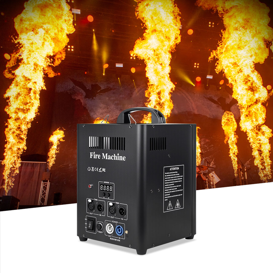 MOKA SFX H-E02 2-Head Single Shot Powerful Flame Machine