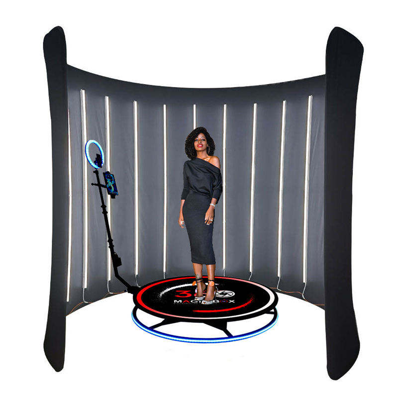 MOKA SFX 360 photo booth background 360 backdrop enclosure with LED lights