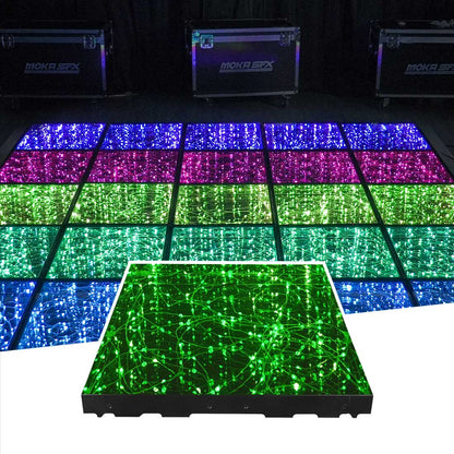 MOKA SFX MK-LD01A 3D LED Dance Floor with Wire/Magnet Mirror Starry Sky RGB Dance Floor LED with Flight Case