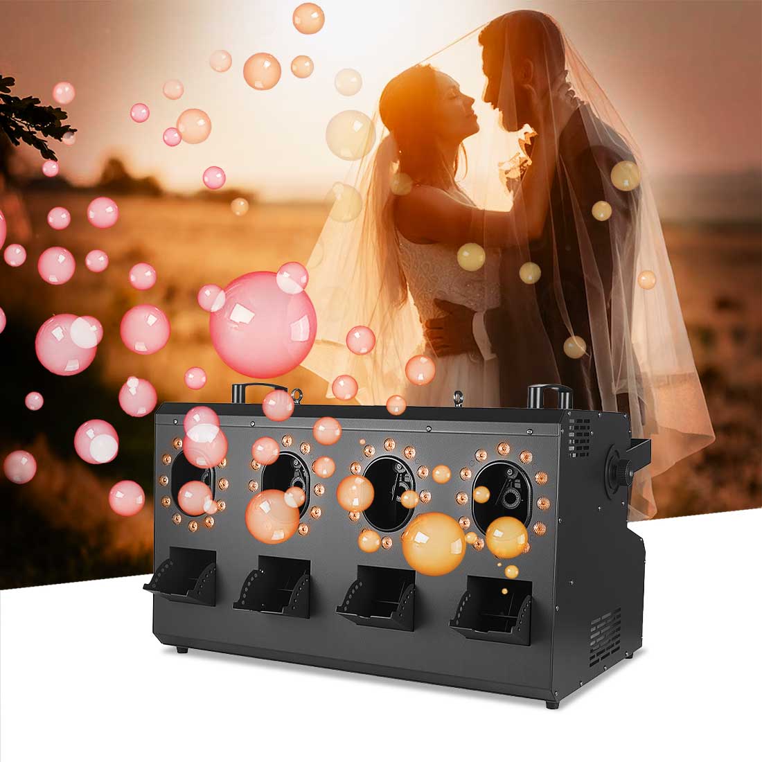 MOKA SFX MK-B12 4-Wheel LED Smoke Bubble Machine Metal Body