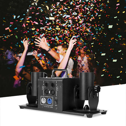 MOKA SFX MK-CN03A 2 cabezales DMX512 / Batería remota Cañón de confeti