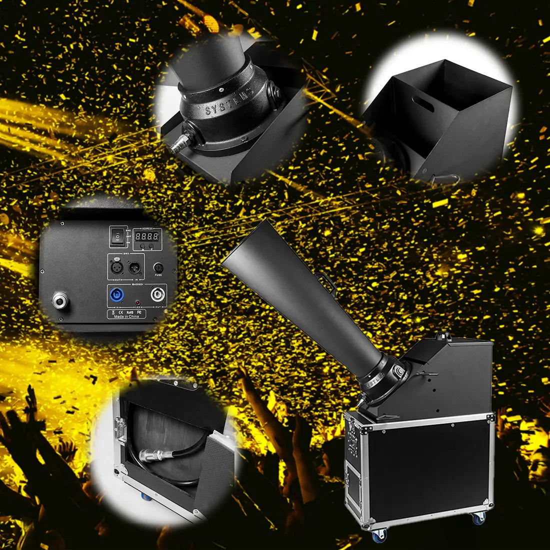 MOKA SFX MK-CN05A CO2 Confetti Blaster DMX Control Powerful Confetti Machine MOKA SFX