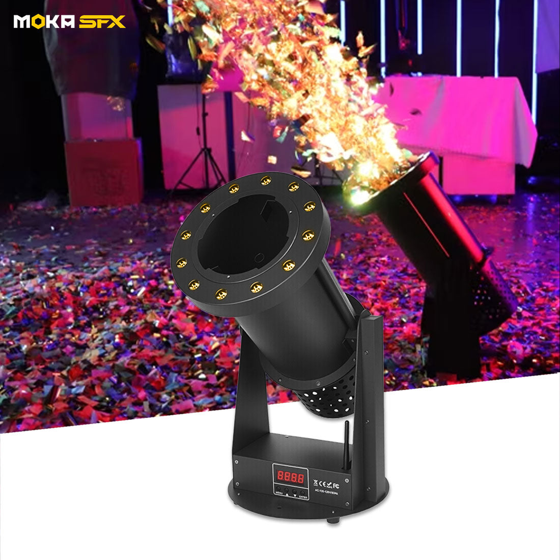 MOKA SFX MK-CN06 1200w DMX512 / Remote Led Confetti Blower