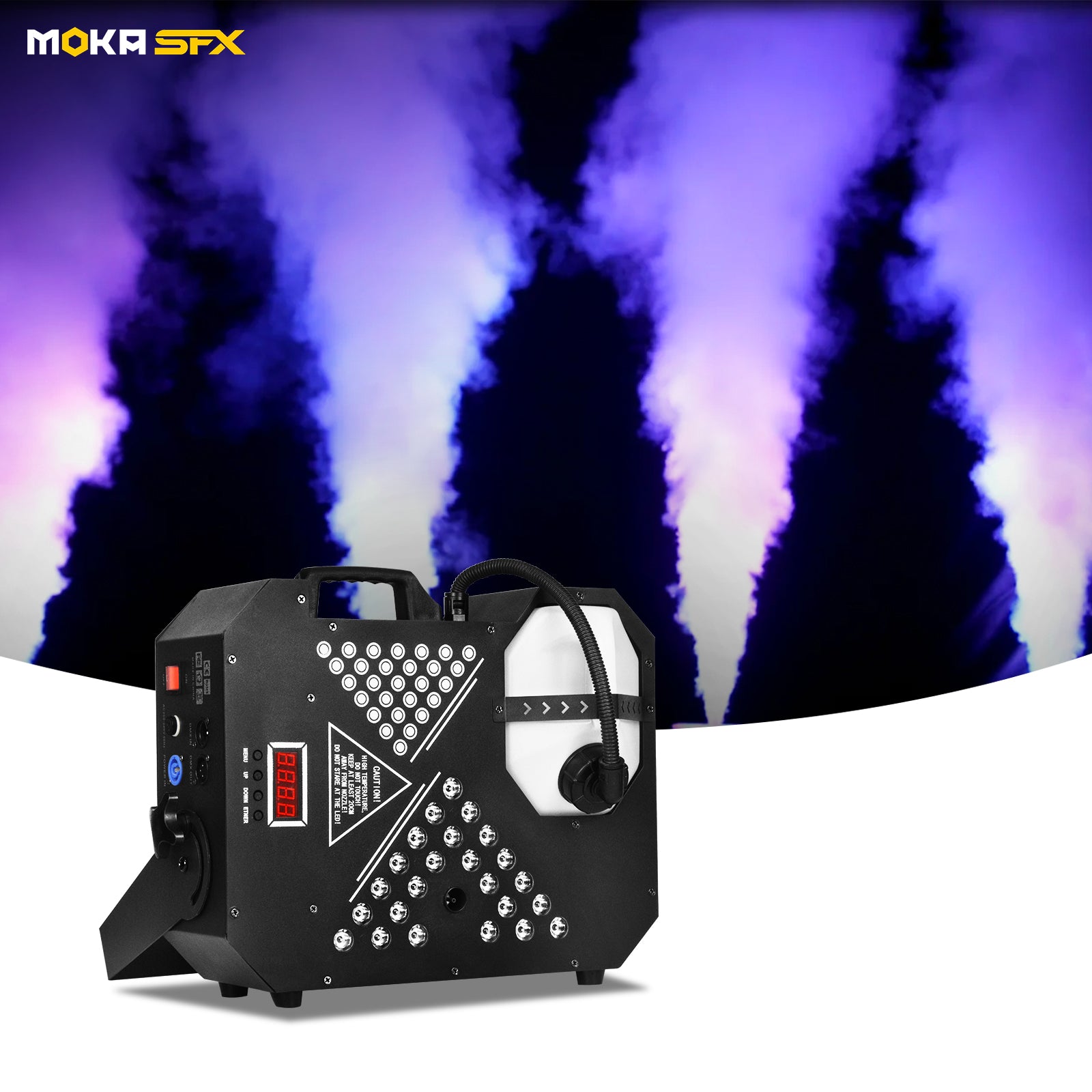 mokaページ MOKA MK-F01 1500w Smoke Machine 24*3W Powerful RGB Led Bulbs