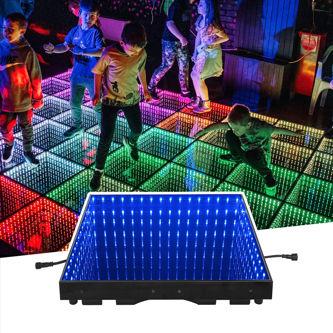 MOKA SFX MK-LD03 Dance Floor Stage Light with Flight Case Wired Infinite Abyss 3D LED Dance Floor with Flight Case