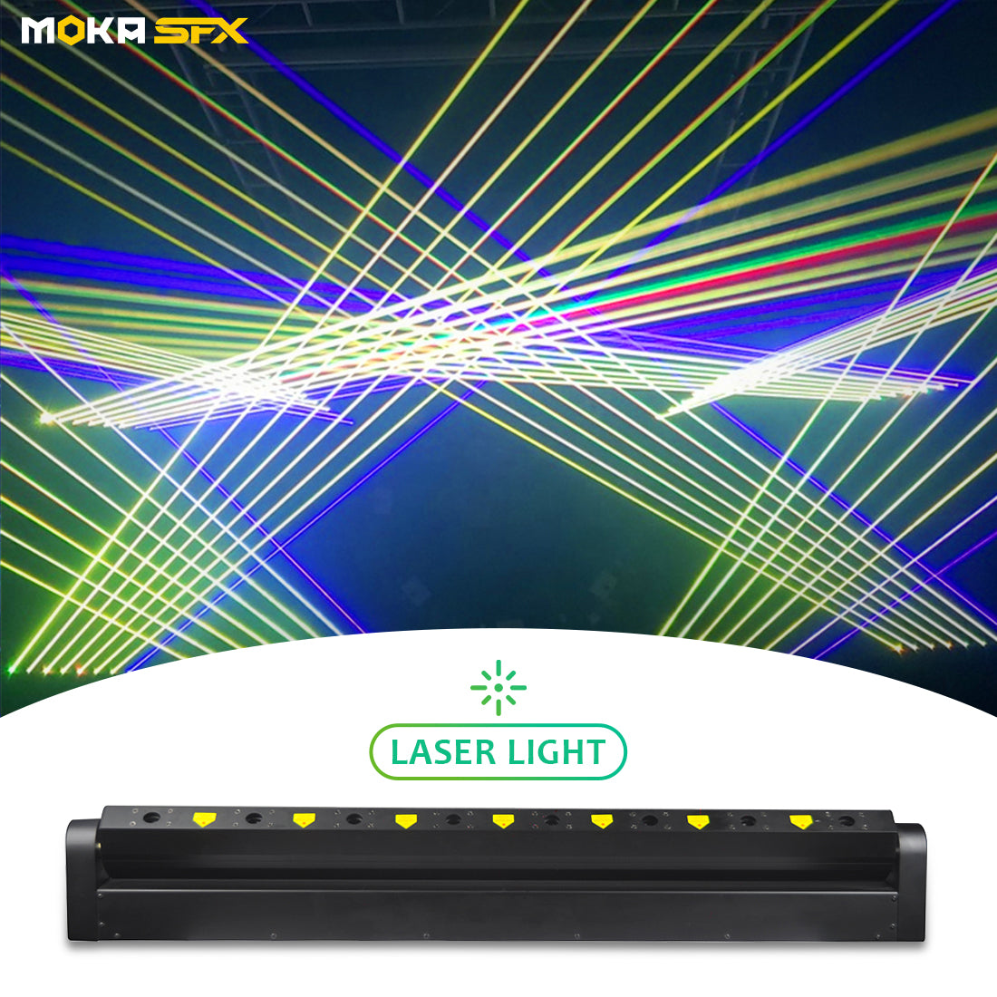 MOKA SFX MK-LS08 8 Eyes RGB Full Color/ Single Red Moving Head Laser ...