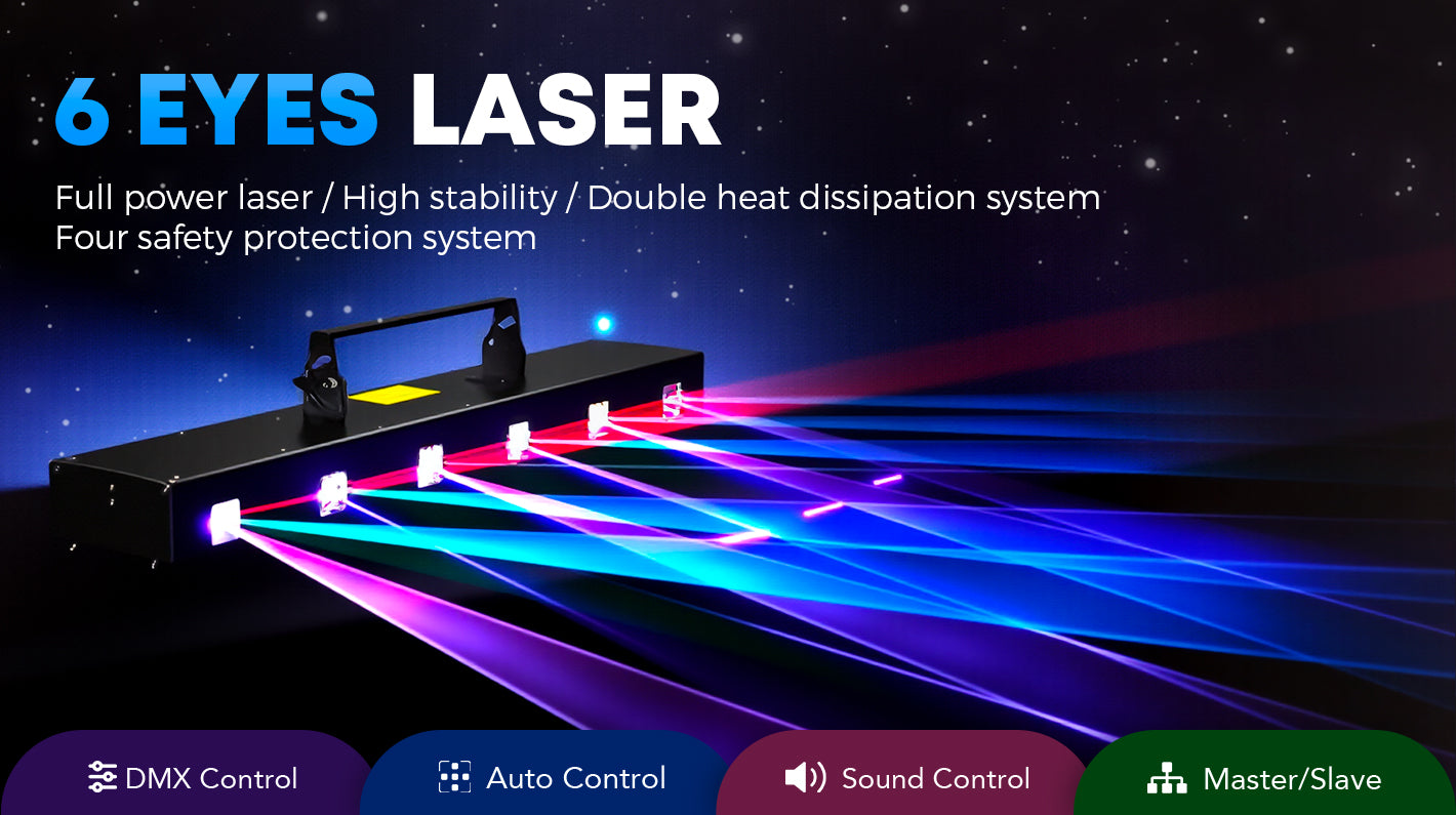MOKA SFX MK-LS09 6 Eye Full Color Animation Laser Lights