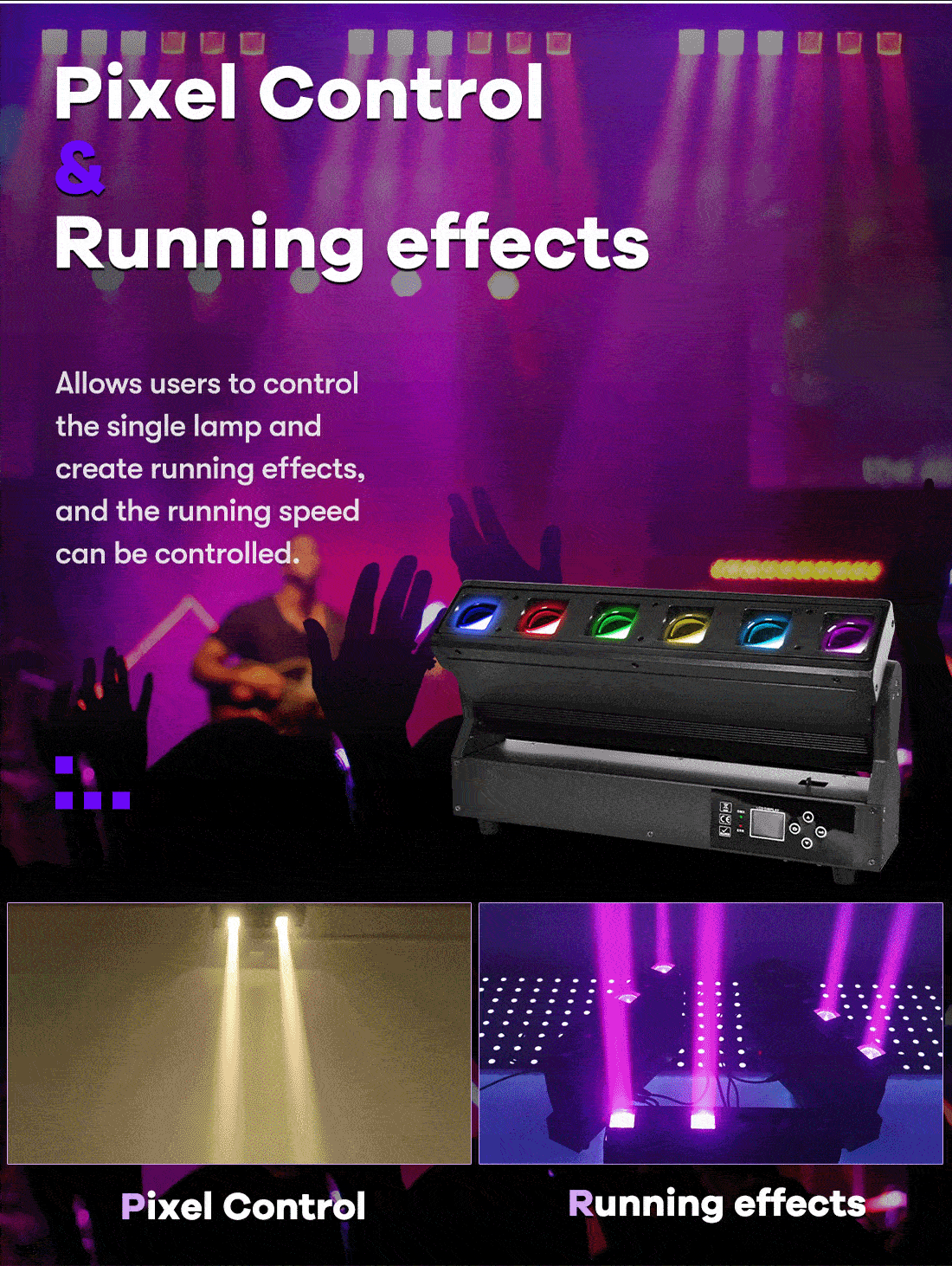 MOKA SFX 6×40W RGBW 4IN1 EPL Zoom Pixel Beam Bar Light Dj Party Club Stage Event