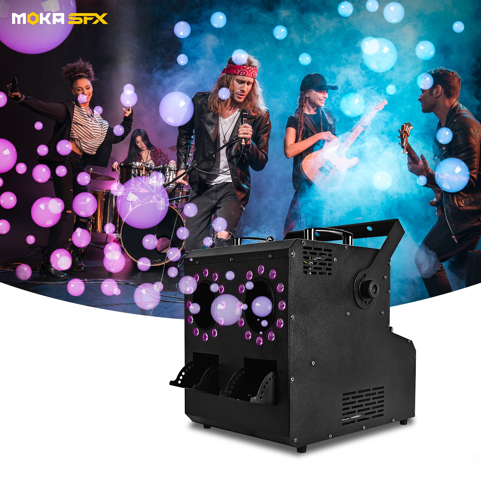 MOKA SFX MK-B13 2-Way LED Smoke Bubble Machine Fog Bubbless Blower For ...