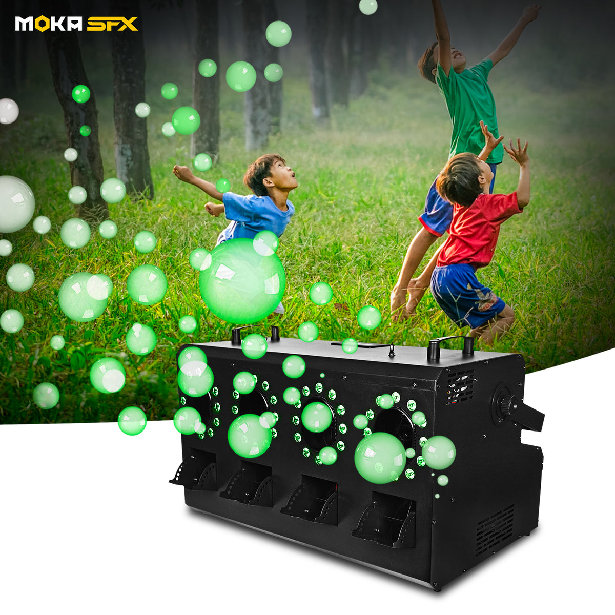 MOKA SFX MK-B12A Waterproof LED 4-Wheel Bubble Machine Plastic Body ...